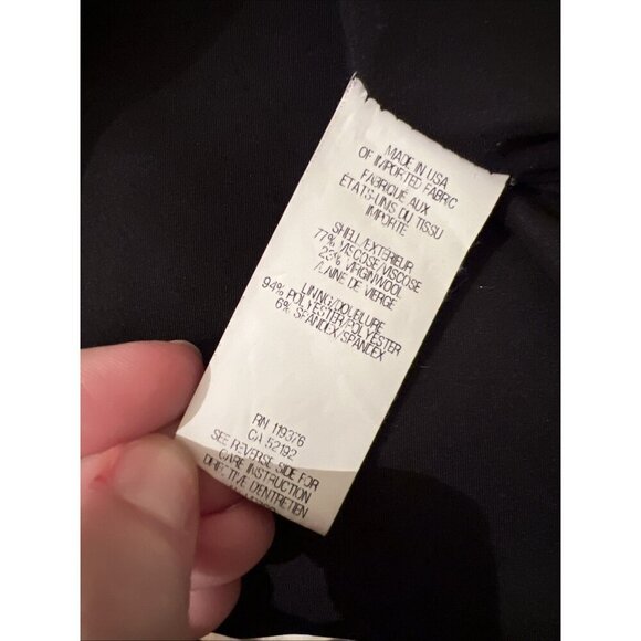 Helmut Lang Black Single Button  3/4 Ruched Sleeve Blazer Size 2 Office Career - Picture 6 of 7